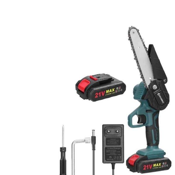 Mini Motosserra Elétrica de Poda Recarregável com Bateria 1200mAh