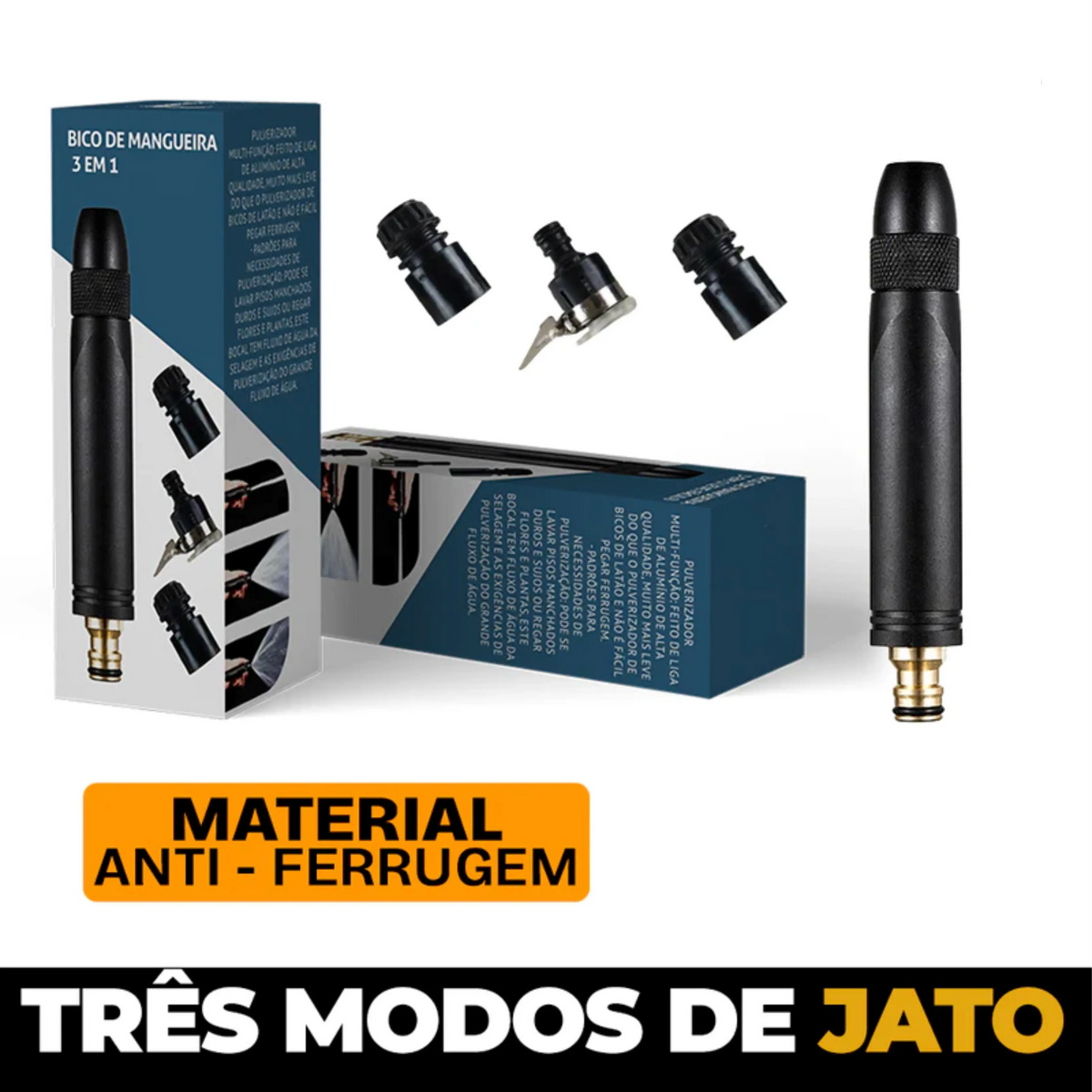 Bico de Mangueira Alta Pressão - Três Níveis de Jato